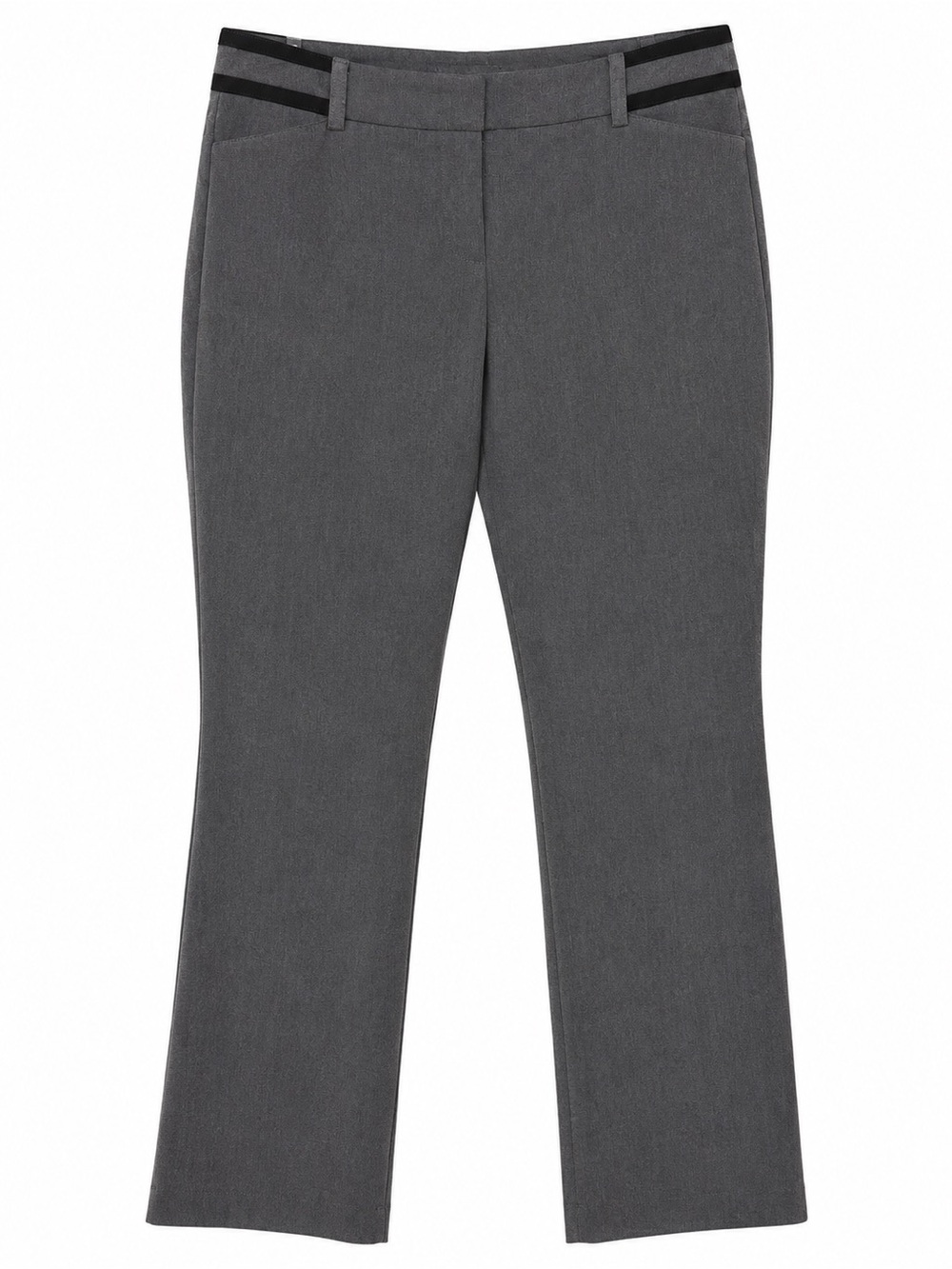 New York & Company Gray Dress Pants with Black Waistband Trim